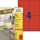 Avery gekleurde etiketten, rood, 105,0 x 148,0 mm, permanent klevend
