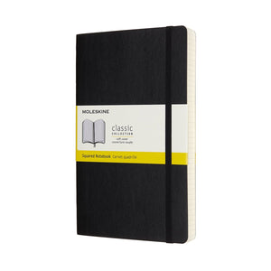 Moleskine classic notitieboek - expanded - large - softcover - geruit - zwart