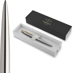 Parker jotter-balpen - medium punt - blauwe inkt - roestvrij staal met chromen afwerking - incl. geschenkdoos