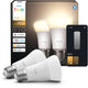 Philips hue slimme led a60 lamp, warm wit licht, e27 fitting, 2-pack
