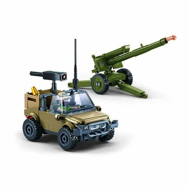 Sluban army houwitser bouwspeelgoed kinderen vanaf 6 jaar – constructiespeelgoed modelbouw – bouwdoos met 138 bouwstenen – m38-b1255