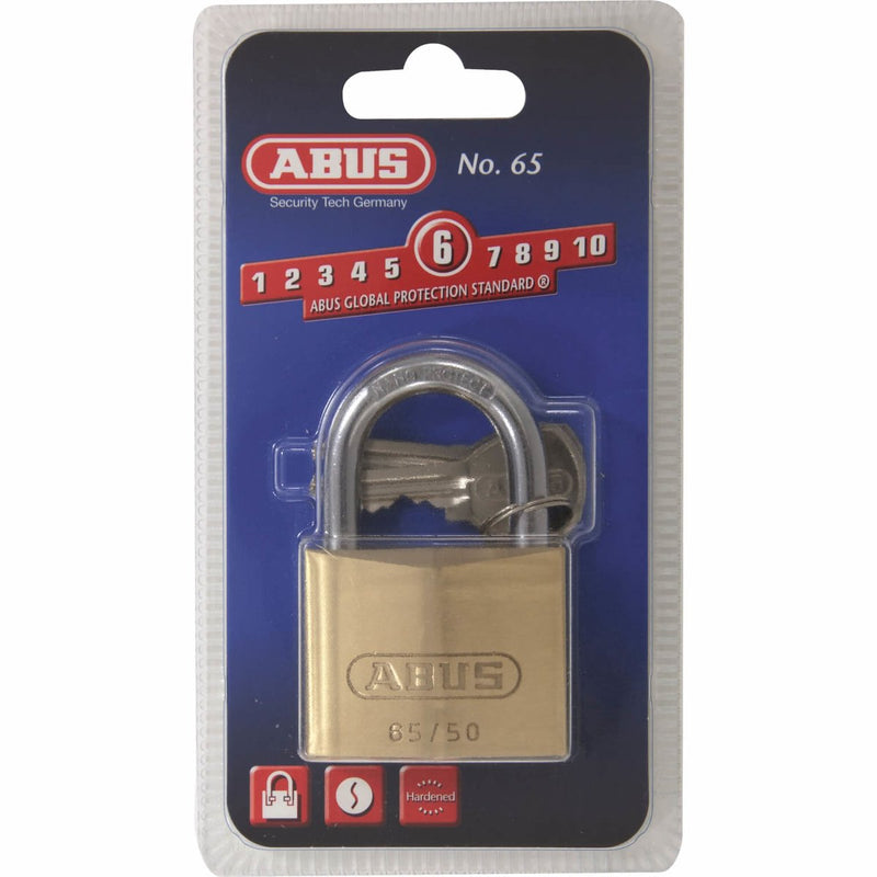 Afbeelding laden in galerijviewer, Abus Messing hangslot 65 50mm Goud - 7 cm
