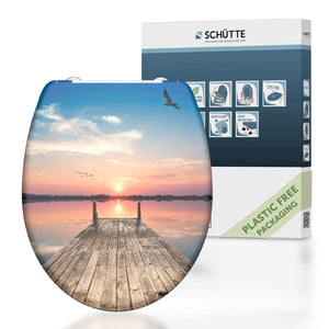 Schütte wc-bril 82378 sunset sky - duroplast - soft close - afklikbaar - rvs-scharnieren - belastbaar tot 175 kg - decor - 3-zijdige print