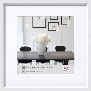 Walther steel style - kunststof lijst - fotoformaat 30x30 cm - wit