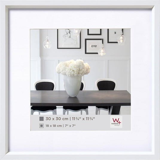 Walther steel style - kunststof lijst - fotoformaat 30x30 cm - wit