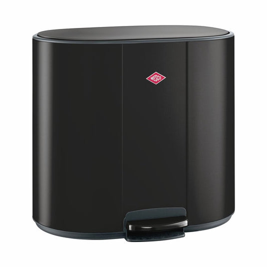 Wesco multicollector 3 prullenbak afvalscheiding (1x25 liter, 2x12 liter) | 49 liter | metaal - matzwart | pedaalemmer met soft close en geurfilter