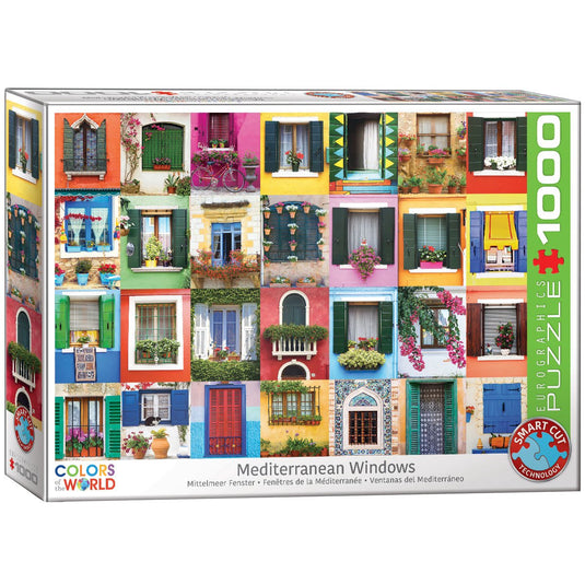 Eurographics - mediterrane ramen [mediteranean windows] - 1000 stukjes 68×48cm (b×h) - legpuzzel