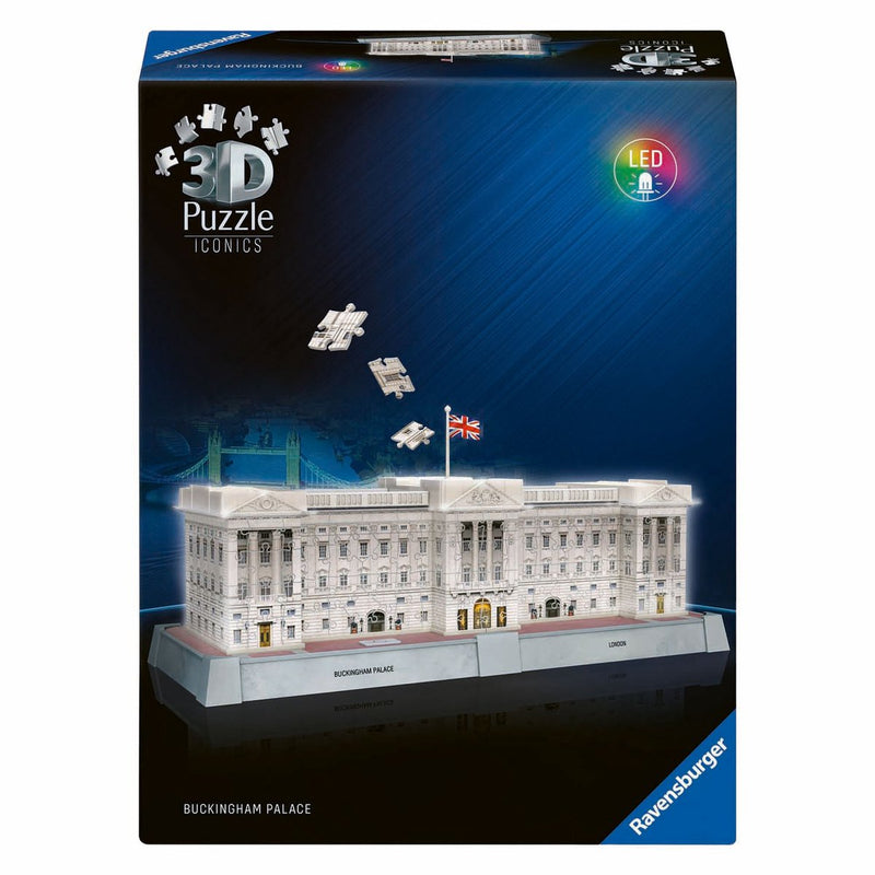 Afbeelding laden in galerijviewer, Ravensburger 3d puzzel iconics buckingham palace - met licht - 260st.
