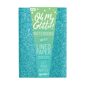 Ooly oh my glitter! notebooks: aquamarine sapphire - set of 3 (4 x 5.75)