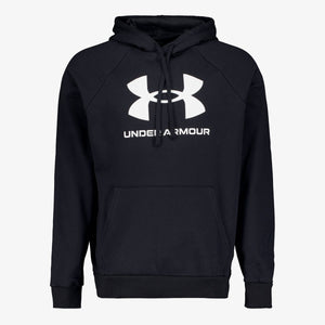 Under armour ua rival fleece logo hd-blk heren sporttrui - zwart - wit