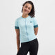 Rogelli modesta dames fietsshirt - korte mouw - lange rits - lichtblauw