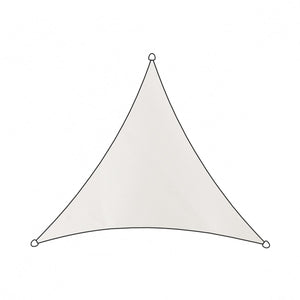 Livin' outdoor livn schaduwdoek como polyester driehoek 5m wit - 100% uv-bescherming - dikte doek: 160 gr m2 - inclusief bevestigingskoord en rvs bevestigingsringen