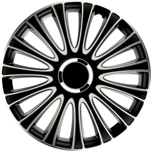 Carpoint wieldoppen le mans pro 14 inch abs zwart zilver set van 4