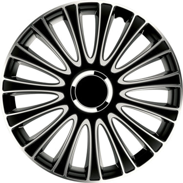 Carpoint wieldoppen le mans pro 14 inch abs zwart zilver set van 4