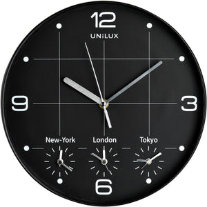 Unilux on time klok - metallic grijs wit