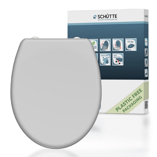 Schütte wc-bril 82302 grey - duroplast - soft close - afklikbaar - rvs-scharnieren - gelakt - grijs