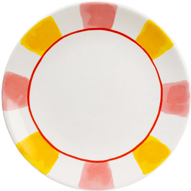 Blond amsterdam , even bijkletsen everyday stripes: bord 22 cm roze geel