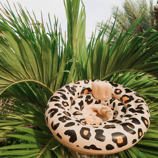 Merkloos sans marque swim essentials exclusive baby float beige leopard (0-1 jaar)