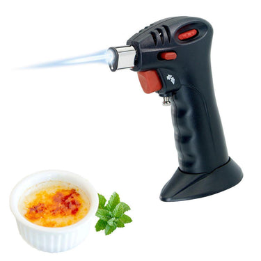 Westmark gasbrander voor het gratineren, flamberen en karamelliseren, regelbare vlam, incl. kinderbeveiliging, kunststof rvs, zwart, 12392280