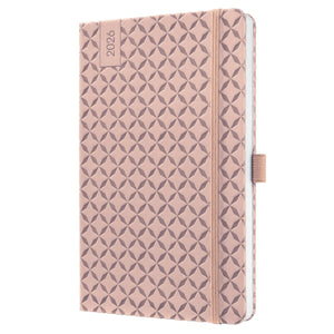 Sigel weekagenda flair 2026 - formaat a5 - pearl rose - hardcover - si-j6131