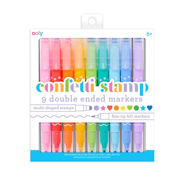 Ooly - confetti stamp - dubbelzijdige stiften