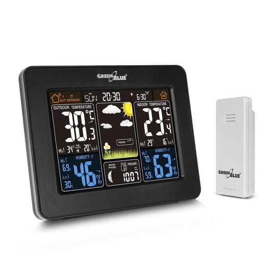 Greenblue weerstation dcf maanfase dcf alarm kleurenscherm gb523
