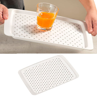 Kesper dienblad rechthoekig - anti-slip dienblad - diep dienblad met antislip - 35 x 26 x 2 cm - kleur: wit