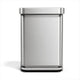 Simplehuman rechthoekige pedaalemmer - 55l - met zakkenhouder - zilver rvs