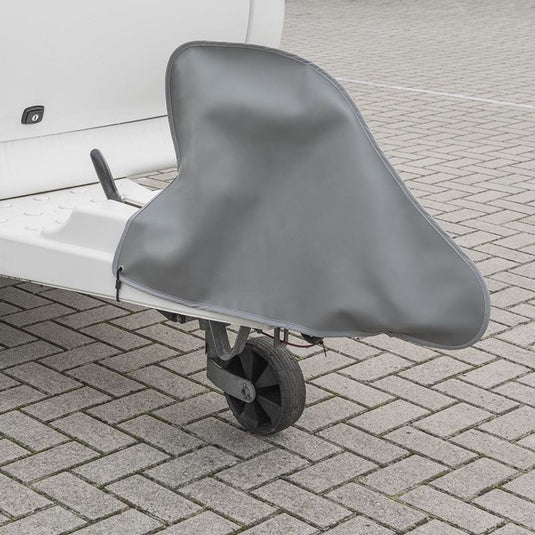 Proplus heavy-duty disselhoes 57,5 x 88 cm – voor geremde caravan en aanhanger – inclusief bevestigingskoord met haken – grijs