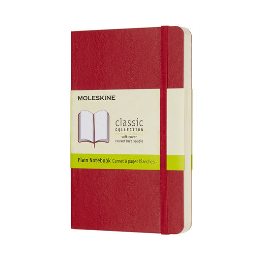 Moleskine classic notitieboek - pocket - softcover - blanco - rood
