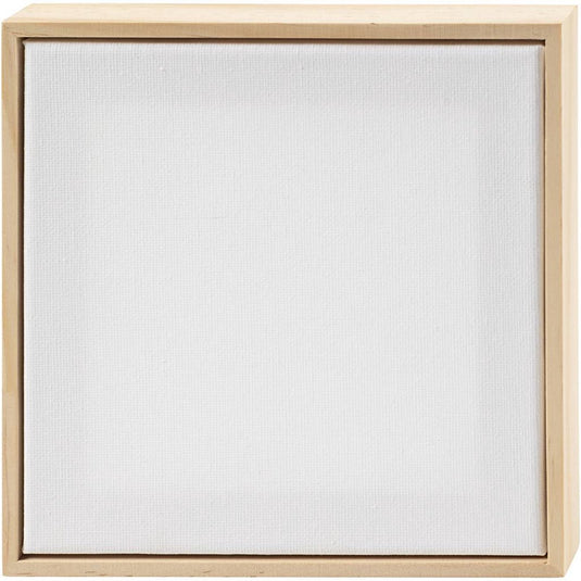 Creativ company gespannen canvas met lijst 280gr. 15,8x15,8cm - wit