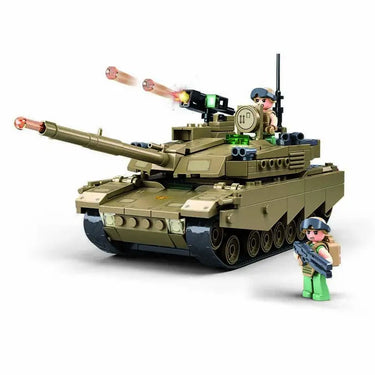 Sluban army tank oef-m1xs bouwspeelgoed kinderen vanaf 8 jaar - constructiespeelgoed modelbouw - bouwdoos met 314 bouwstenen - m38-b1256