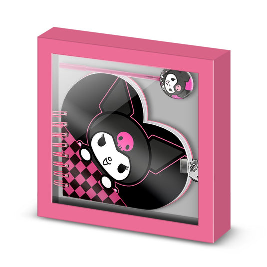 Karactermania - kuromi - multicolor kuromi vierkant hart sleutel en pen