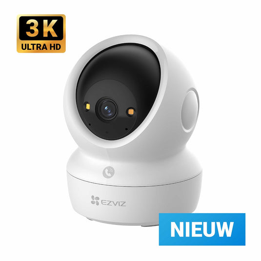 Ezviz h6c g1 3k - beveiligingscamera binnen – 360° pan tilt – nachtmodus–huisdiercamera - petcam - bewegings en geluidsdetectie - geen maandkosten