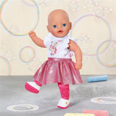 Baby born little doordeweeks outfit - roze rokje - 36 cm
