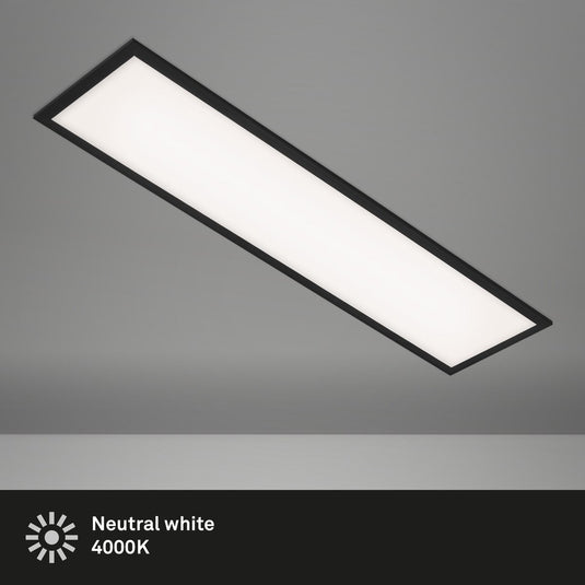 Briloner simple - led plafonniére - plafondlamp - paneel - 22w - 2.200lm - 4.000k neutral wit licht - 100cm - zwart