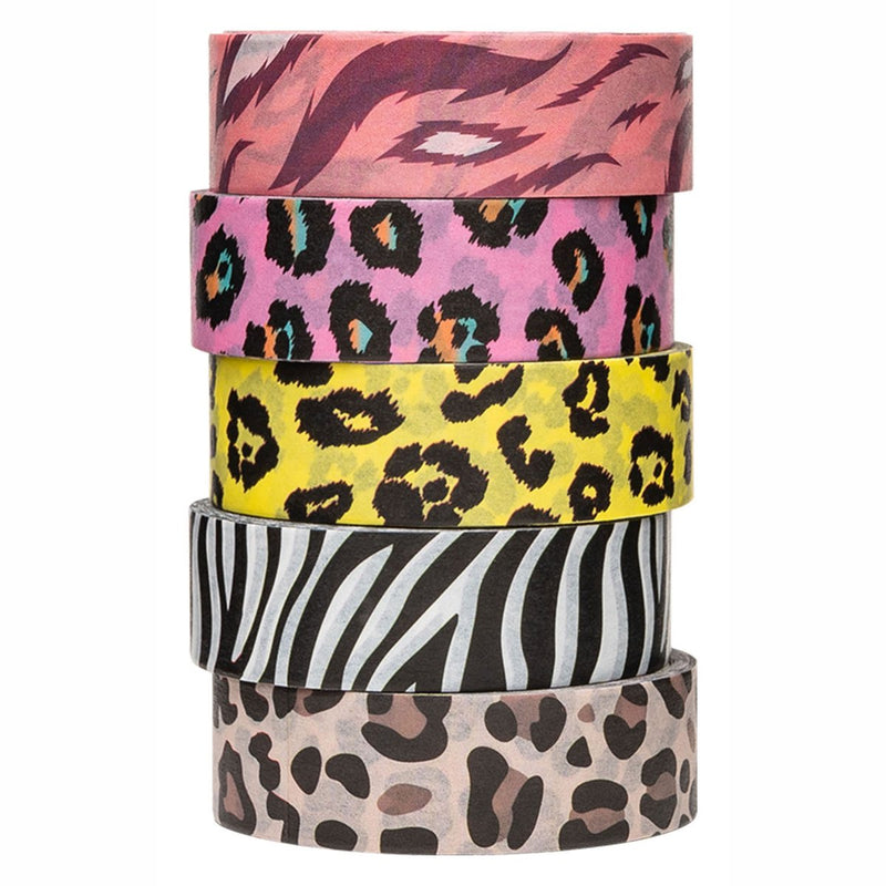 Afbeelding laden in galerijviewer, Colorations washi tape dieren patronen 5 rollen decoratie 5 meter.
