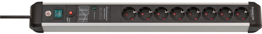 Brennenstuhl premium-protect-line, stekkerdoos 8-voudig met overspanningsbeveiliging (3 m kabel, met schakelaar, made in germany)