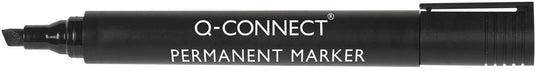 Q-connect permanente marker, 1,2 5 mm, schuine punt, zwart 10 stuks