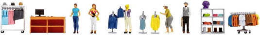 Noch 16241 h0 themaset figuren 'kledingzaak' figuren geverfd