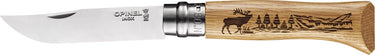 Opinel - zakmes - no. 08 - deer engraved - rvs - hout