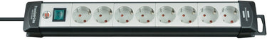Brennenstuhl premium-line stekkerdoos 8-voudig zwart lichtgrijs 3m h05vv-f 3g1,5