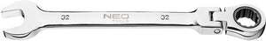 Grupa topex - neo serie - ringsleutel met schroefkop - 32 mm - 72-tands ratchet - verstelbare kop