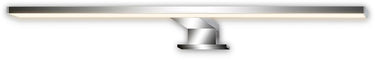 B.k.licht dun - led spiegelverlichting - warm wit licht - spiegellamp - klembaar of schroefbaar - chroom - 50x10.5x4 cm