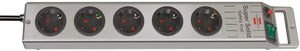 Brennenstuhl super-solid-line stekkerdoos 5-voudig zilver 2,5m h05vv-f 3g1,5