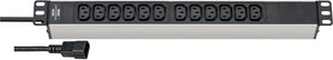 Brennenstuhl alu-line 19 stekkerdoos voor schakelkasten 12-voudig 2m h05vv-f 3g1,0
