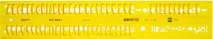 Aristo lettersjabloon - afmetingen 180x40mm - letterhoogte 7mm - h-profiel - oranje transparant - ar-5301 7