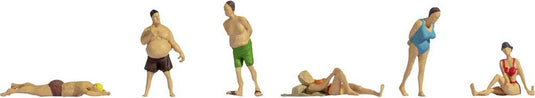 Noch 18300 h0 badgasten figuren geverfd, staand, liggende, zittend
