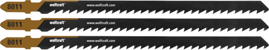 Wolfcraft - 3 decoupeerzaagbladen voor kanthout vuren - 100mm - hcs-blad met t-schacht - hout - 8011000