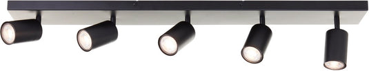 Brilliant jello - plafondlamp - led gu10 5x5w - 3000k - dimbaar - zwart